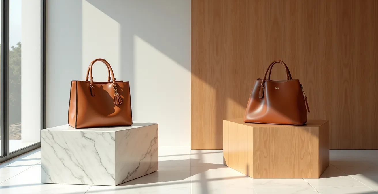 Composición minimalista mostrando la relación precio-calidad entre productos italianos y españoles