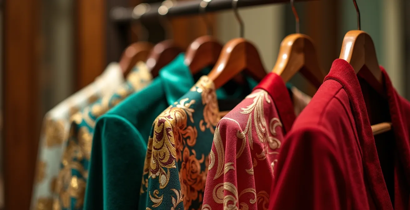 Interior de tienda vintage de lujo con piezas de archivo de diseñadores italianos